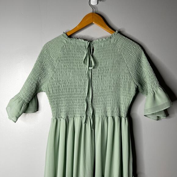 Jessakae Wandering Willoughby Ruffle Midi Dress Women's Large Fairy Milkmaid - Picture 6 of 10